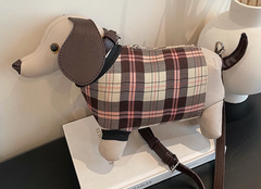 Alive With Style 'Doggy Plaid Coat' Shoulder Bag/Cross Body Bag in Plaid Coat