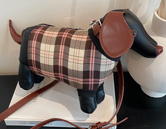 Alive With Style 'Doggy Plaid Coat' Shoulder Bag/Cross Body Bag in Plaid Coat