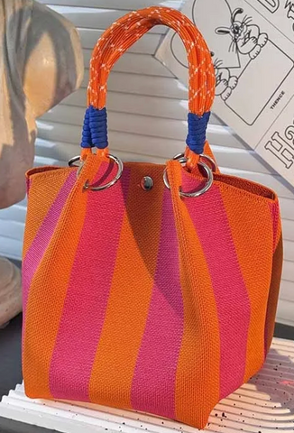 Alive With Style 'Monica' Handbag/Tote in Pink/Orange-Green/Pink-Black/White-Grey/White-Yellow/Blue-Orange/Beige-Pink/Blue-Green/Red