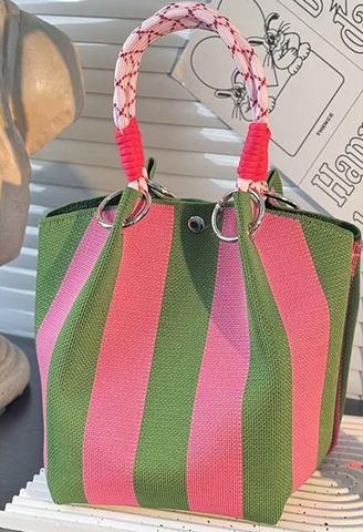 Alive With Style 'Monica' Handbag/Tote in Pink/Orange-Green/Pink-Black/White-Grey/White-Yellow/Blue-Orange/Beige-Pink/Blue-Green/Red-BlueFlower-PinkFlower