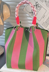 Alive With Style 'Monica' Handbag/Tote in Pink/Orange-Green/Pink-Black/White-Grey/White-Yellow/Blue-Orange/Beige-Pink/Blue-Green/Red-BlueFlower-PinkFlower