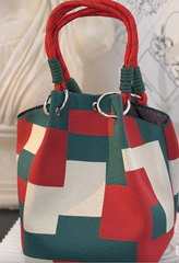 Alive With Style 'Monica' Handbag/Tote in Pink/Orange-Green/Pink-Black/White-Grey/White-Yellow/Blue-Orange/Beige-Pink/Blue-Green/Red-BlueFlower-PinkFlower