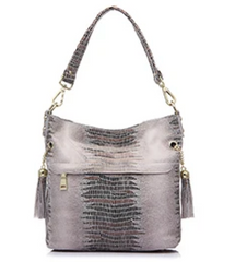 Alive With Style 'Cindy' Leather Shoulder/Cross Body Bag in Navy-Green-Silver-Black-Beige-Chocolate