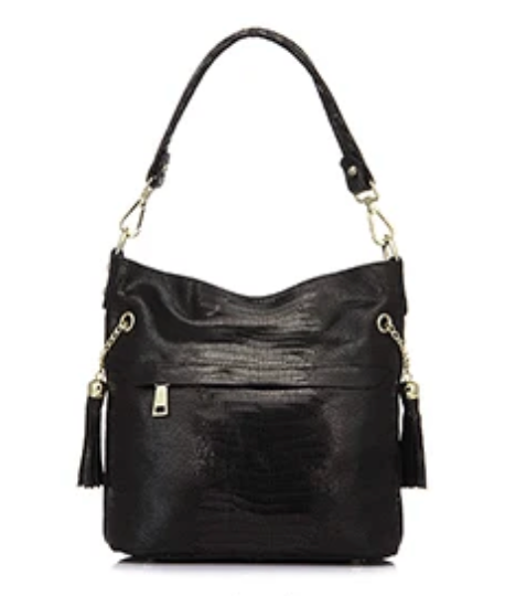 Alive With Style 'Cindy' Leather Shoulder/Cross Body Bag in Navy-Green-Silver-Black-Beige-Chocolate