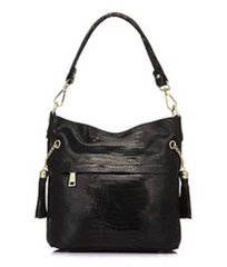 Alive With Style 'Cindy' Leather Shoulder/Cross Body Bag in Navy-Green-Silver-Black-Beige-Chocolate