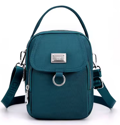 Alive With Style 'Benny' Shoulder/Cross Body Bag in Black-Navy-Grey-Pink-Mint-Chocolate-Purple-Yellow-Jade-Red-Blue/Red