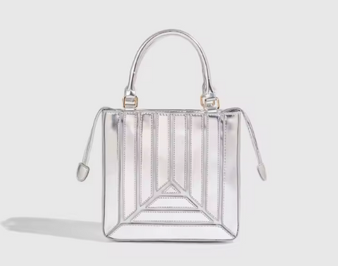 Alive With Style 'Sandy' Handbag/Shoulder Bag/Cross Body Bag in Silver-Black