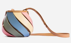 Alive With Style 'Kim' Handbag/Shoulder Bag/Cross Body Bag in Blue-Beige-Yellow Rainbow-Pink Pastel