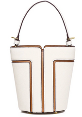 Alive With Style 'Harriet' Leather Handbag/Shoulder Bag/Cross Body Bag in Grey-Black-Tan-Cream