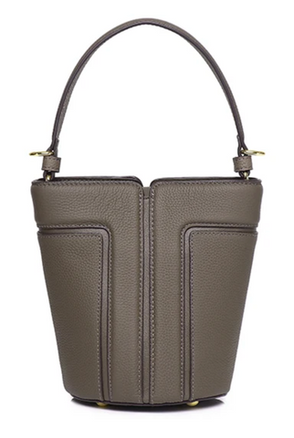 Alive With Style 'Harriet' Leather Handbag/Shoulder Bag/Cross Body Bag in Grey-Black-Tan-Cream