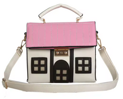 Alive With Style 'Sally' Handbag/Shoulder Bag/Cross Body Bag in White-Pink-Black
