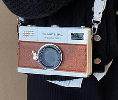 Alive With Style 'Camera' Shoulder/Cross Body Bag in Brown/White-Black