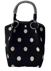 Alive With Style 'Monica' Handbag/Tote in Pink/Orange-Green/Pink-Black/White-Grey/White-Yellow/Blue-Orange/Beige-Pink/Blue-Green/Red-BlueFlower-PinkFlower-Brown/Black-Yellow/White-Black/WhiteDots-WhiteFlower/BlackFlower