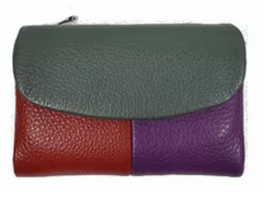 Alive With Style 'Gladys' Leather Wallet in Yellow-Red-Green-Pink
