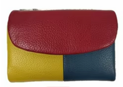 Alive With Style 'Gladys' Leather Wallet in Yellow-Red-Green-Pink