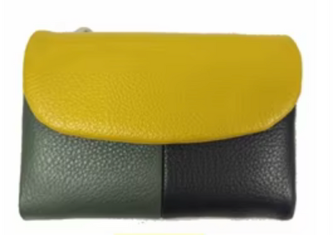 Alive With Style 'Gladys' Leather Wallet in Yellow-Red-Green-Pink