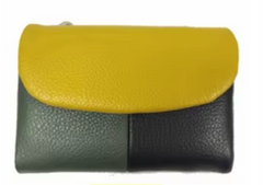 Alive With Style 'Gladys' Leather Wallet in Yellow-Red-Green-Pink