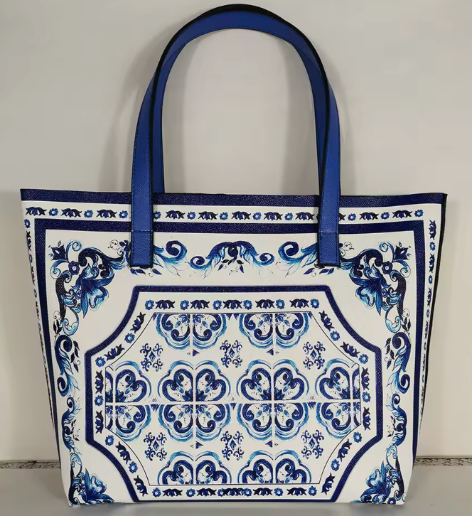 Alive With Style 'Sophia' Tote/Shoulder Bag in Blue-Gold-Multi