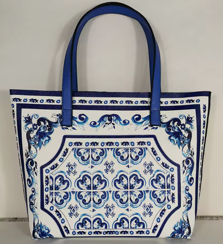Alive With Style 'Sophia' Tote/Shoulder Bag in Blue-Gold-Multi