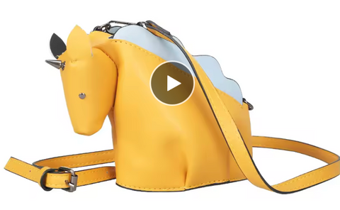 Alive With Style 'Unicorn' Shoulder/Cross Body Bag in Yellow-Pink-White