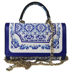 Alive With Style 'Heidi' Handbag/Shoulder Bag in Pineapples-White-Gold-Blue