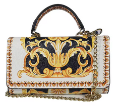 Alive With Style 'Heidi' Handbag/Shoulder Bag in Pineapples-White-Gold-Blue