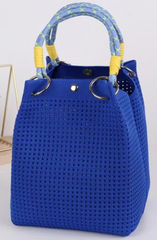 Alive With Style 'Maria' Woven Tote/Handbag in Fuchsia-Pink-Taupe-Orange-LightBlue-Purple-Grey-Green-Cobalt-Lime-Black-Red