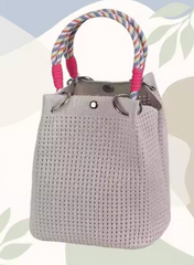Alive With Style 'Maria' Woven Tote/Handbag in Fuchsia-Pink-Taupe-Orange-LightBlue-Purple-Grey-Green-Cobalt-Lime-Black-Red