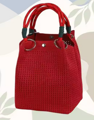 Alive With Style 'Maria' Woven Tote/Handbag in Fuchsia-Pink-Taupe-Orange-LightBlue-Purple-Grey-Green-Cobalt-Lime-Black-Red