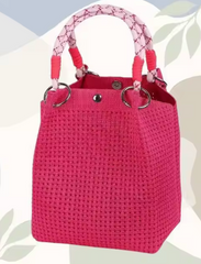Alive With Style 'Maria' Woven Tote/Handbag in Fuchsia-Pink-Taupe-Orange-LightBlue-Purple-Grey-Green-Cobalt-Lime-Black-Red