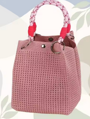 Alive With Style 'Maria' Woven Tote/Handbag in Fuchsia-Pink-Taupe-Orange-LightBlue-Purple-Grey-Green-Cobalt-Lime-Black-Red