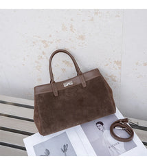 Alive With Style 'Georgina' Suede/Leather Handbag/Shoulder Bag/Cross Body Bag in Black-Wine-Chocolate-Tan-Brown