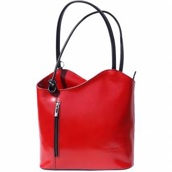 Alive With Style 'Cloe' Italian Leather Shoulder Bag/Backpack in Black-Tan-Navy/Brown-Red/Black-Green/Brown-Black/Tan-Black/Brown-Tan/Brown-Brown/Black