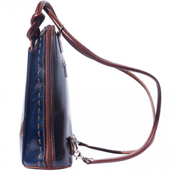 Alive With Style 'Daria' Italian Leather Shoulder Bag/Backpack in Tan/Brown-Black/Brown-Navy/Brown-Black-Purple-Light Taupe