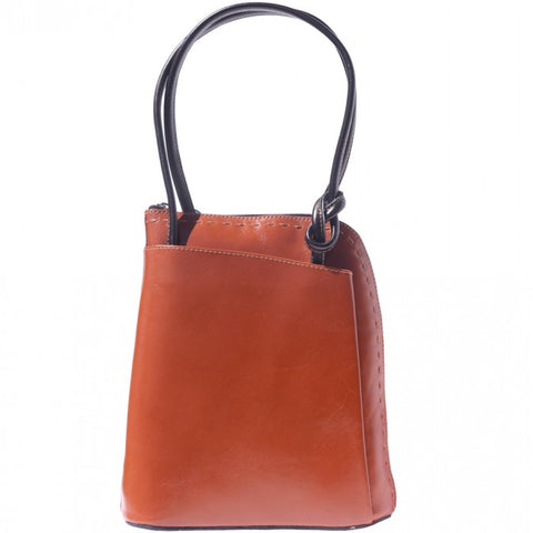 Alive With Style 'Daria' Italian Leather Shoulder Bag/Backpack in Tan/Brown