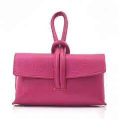 Alive With Style 'Rosita' Italian Leather Clutch/Cross Body Bag in Green-Orange-Turquoise-Taupe-Yellow-Teal-Fuschia-Salmon-Mauve-White-Red-Black