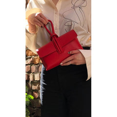 Alive With Style 'Rosita' Italian Leather Clutch/Cross Body Bag in Green-Orange-Turquoise-Taupe-Yellow-Teal-Fuschia-Salmon-Mauve-White-Red-Black