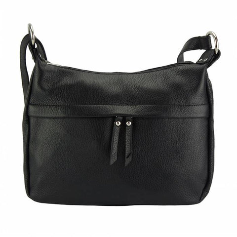 Alive With Style 'Delizia' Italian Leather Shoulder/Cross Body Bag in Black-Orange-IceBlue-Fuchsia-Grey-Pink-Red-Beige-Navy-Sage-White-Bordeaux-Cream-Tan-LtBrown-Jacaranda-Cobalt-DkPink-Purple-SkyBlue-Brown-DkGrey-Yellow-Olive