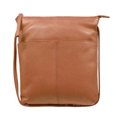 Alive With Style 'San Miguel' Leather Shoulder/Cross Body Bag by Sassy Duck in Tan-Red-Olive Green